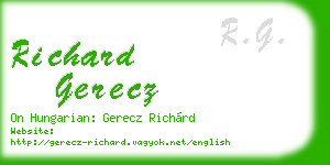 richard gerecz business card