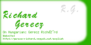 richard gerecz business card